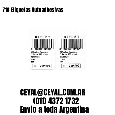 716 Etiquetas Autoadhesivas