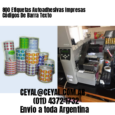 800 Etiquetas Autoadhesivas Impresas Códigos De Barra Texto