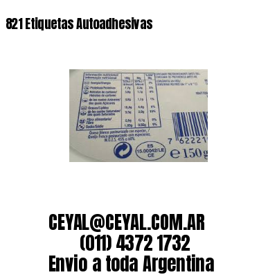 821 Etiquetas Autoadhesivas