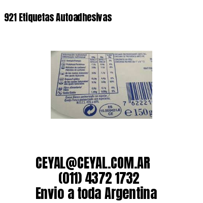 921 Etiquetas Autoadhesivas