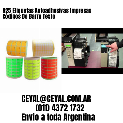 925 Etiquetas Autoadhesivas Impresas Códigos De Barra Texto