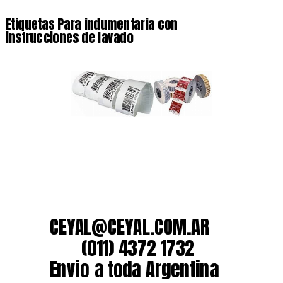 Etiquetas Para indumentaria con instrucciones de lavado