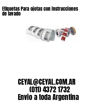 Etiquetas Para ojotas con instrucciones de lavado