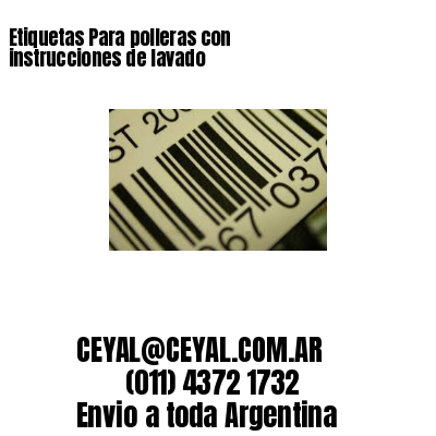 Etiquetas Para polleras con instrucciones de lavado