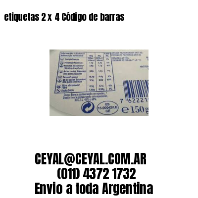 etiquetas 2 x 4 Código de barras