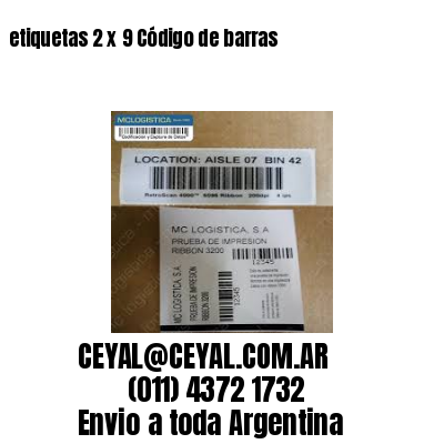 etiquetas 2 x 9 Código de barras