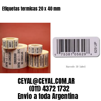 Etiquetas termicas 20 x 40 mm