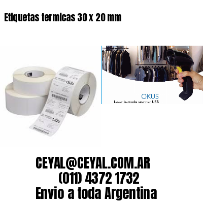 Etiquetas termicas 30 x 20 mm