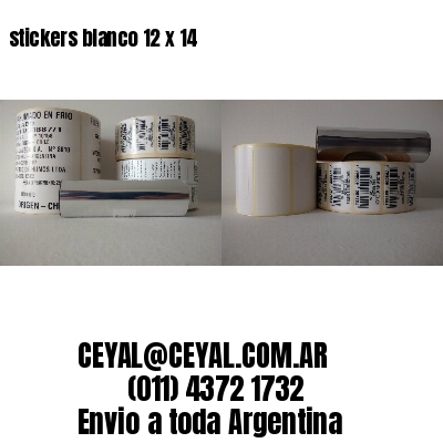 stickers blanco 12 x 14