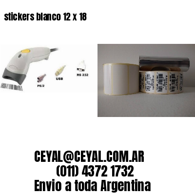 stickers blanco 12 x 18