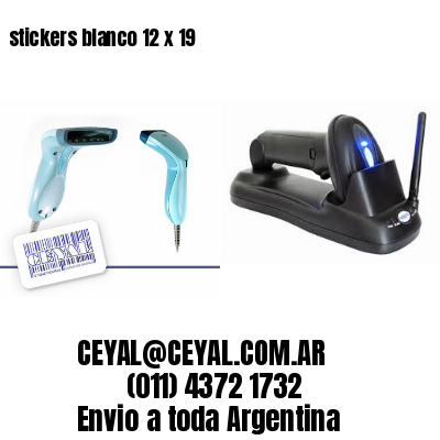 stickers blanco 12 x 19