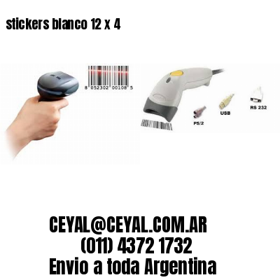 stickers blanco 12 x 4