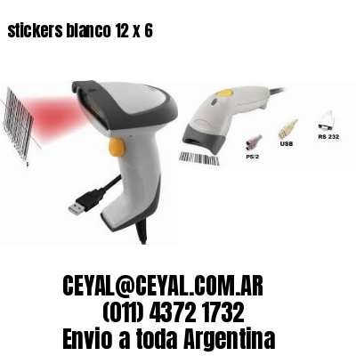 stickers blanco 12 x 6