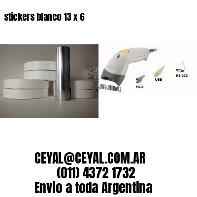 stickers blanco 13 x 6