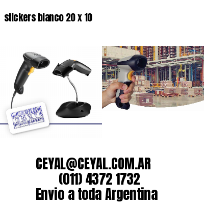 stickers blanco 20 x 10