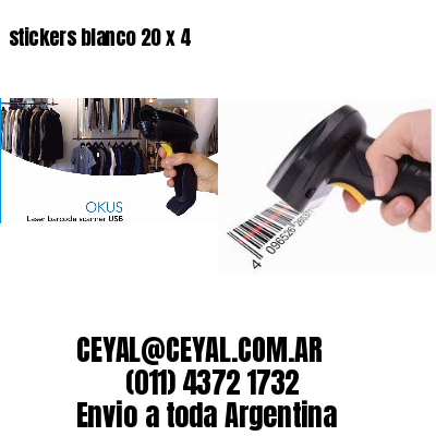 stickers blanco 20 x 4