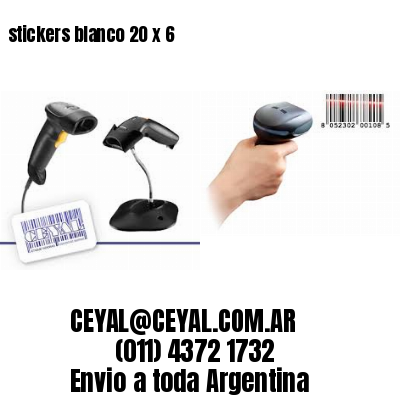 stickers blanco 20 x 6