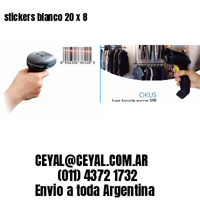 stickers blanco 20 x 8