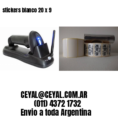 stickers blanco 20 x 9