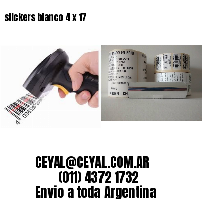 stickers blanco 4 x 17