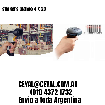 stickers blanco 4 x 20