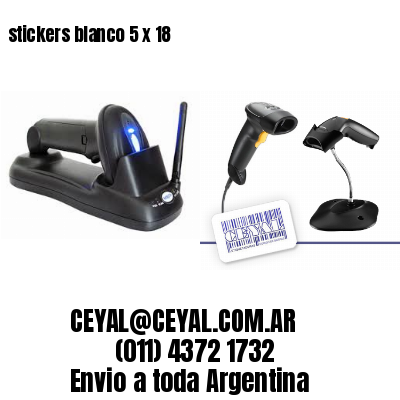 stickers blanco 5 x 18