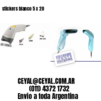stickers blanco 5 x 20