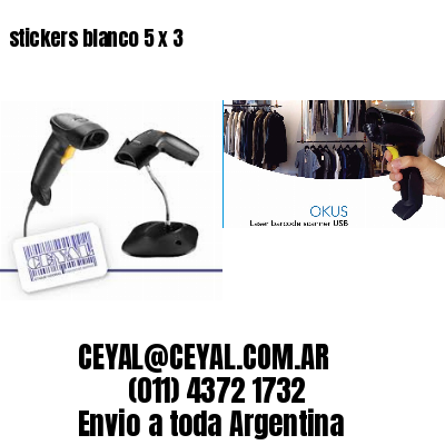 stickers blanco 5 x 3