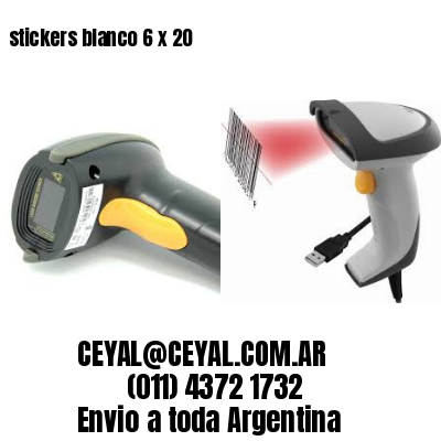 stickers blanco 6 x 20