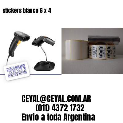 stickers blanco 6 x 4