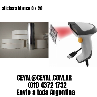 stickers blanco 8 x 20