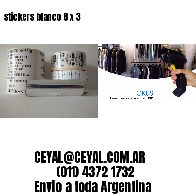 stickers blanco 8 x 3