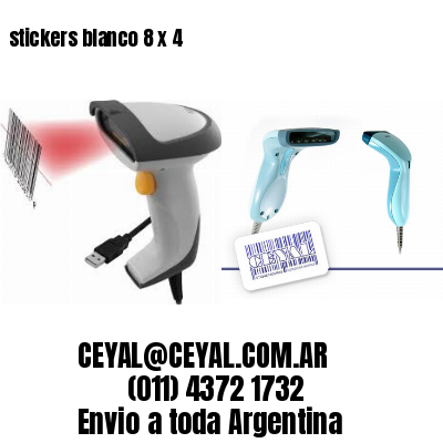 stickers blanco 8 x 4