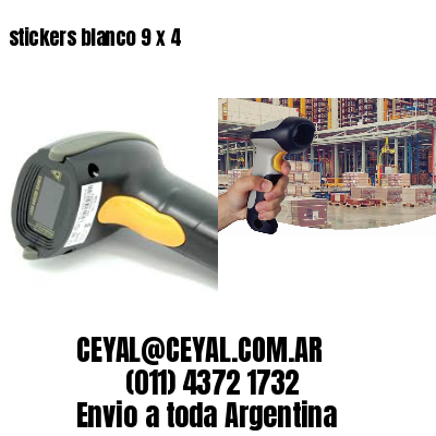 stickers blanco 9 x 4