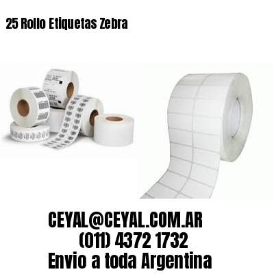 25 Rollo Etiquetas Zebra