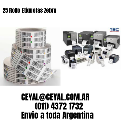 25 Rollo Etiquetas Zebra