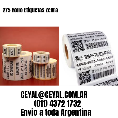 275 Rollo Etiquetas Zebra