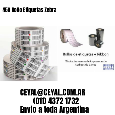 450 Rollo Etiquetas Zebra