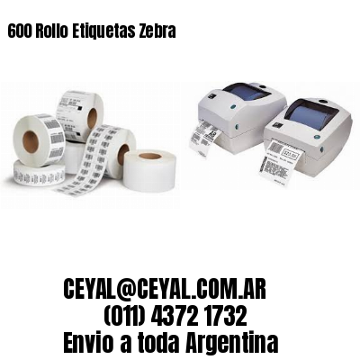 600 Rollo Etiquetas Zebra
