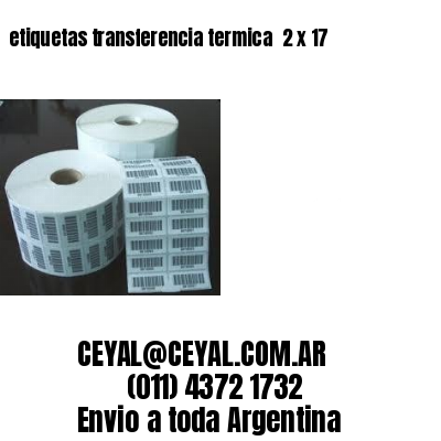 etiquetas transferencia termica  2 x 17