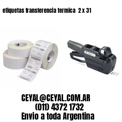 etiquetas transferencia termica  2 x 31