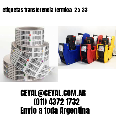 etiquetas transferencia termica  2 x 33