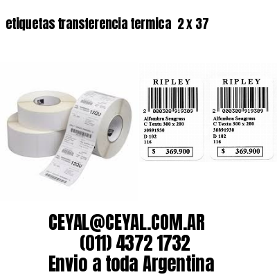 etiquetas transferencia termica  2 x 37