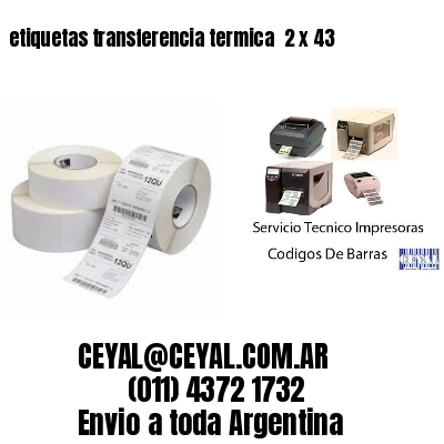 etiquetas transferencia termica  2 x 43