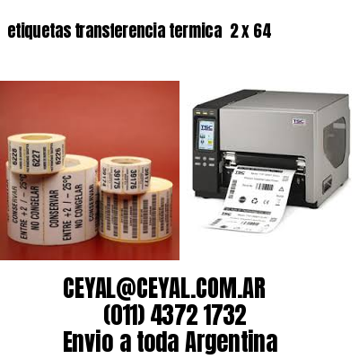 etiquetas transferencia termica  2 x 64