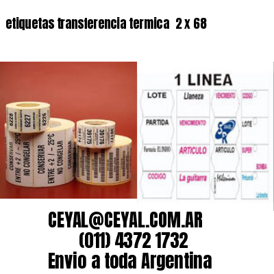 etiquetas transferencia termica  2 x 68