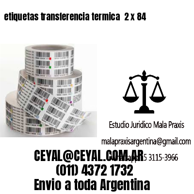 etiquetas transferencia termica  2 x 84