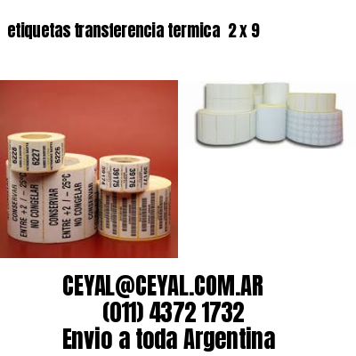 etiquetas transferencia termica  2 x 9