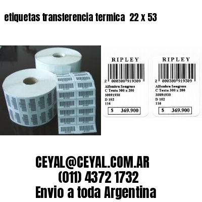 etiquetas transferencia termica  22 x 53