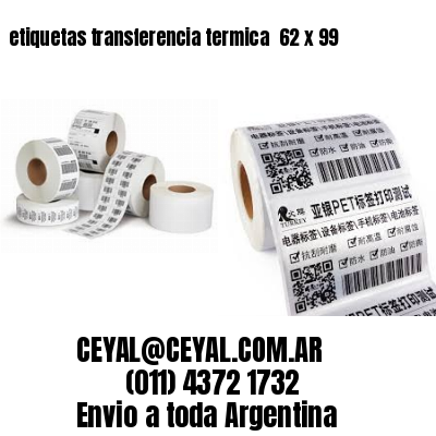 etiquetas transferencia termica  62 x 99